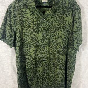 J. Crew Olive Leaf Print Men's Shirt